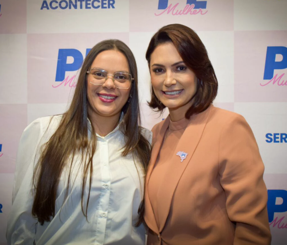 Nina Braga com Michele Bolsonaro