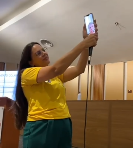 Nina Braga com Bolsonaro